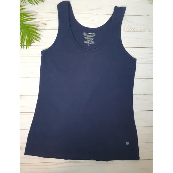 Lucky Brand Women's Racerback Tank Top, Sleeveless, Navy Blue, Small, 95% Cotton - Picture 6 of 10